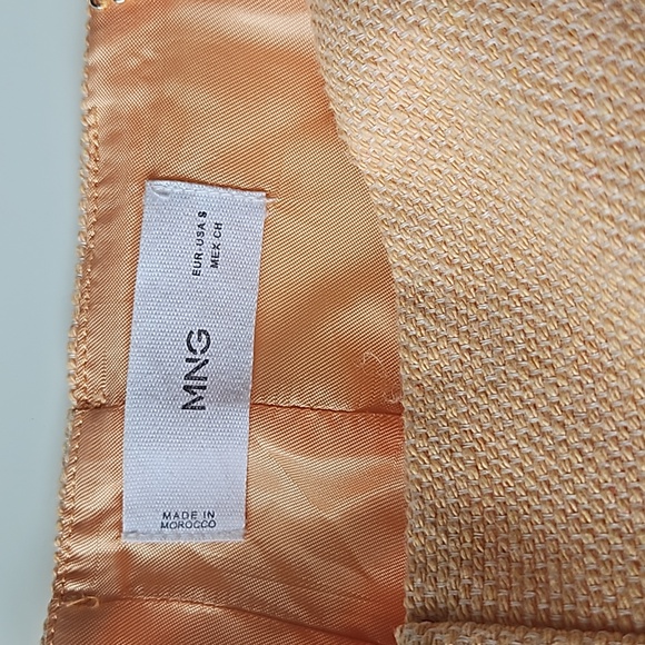 Mango cotton double lined suit skirt in tangerine - Size Small - Picture 6 of 9